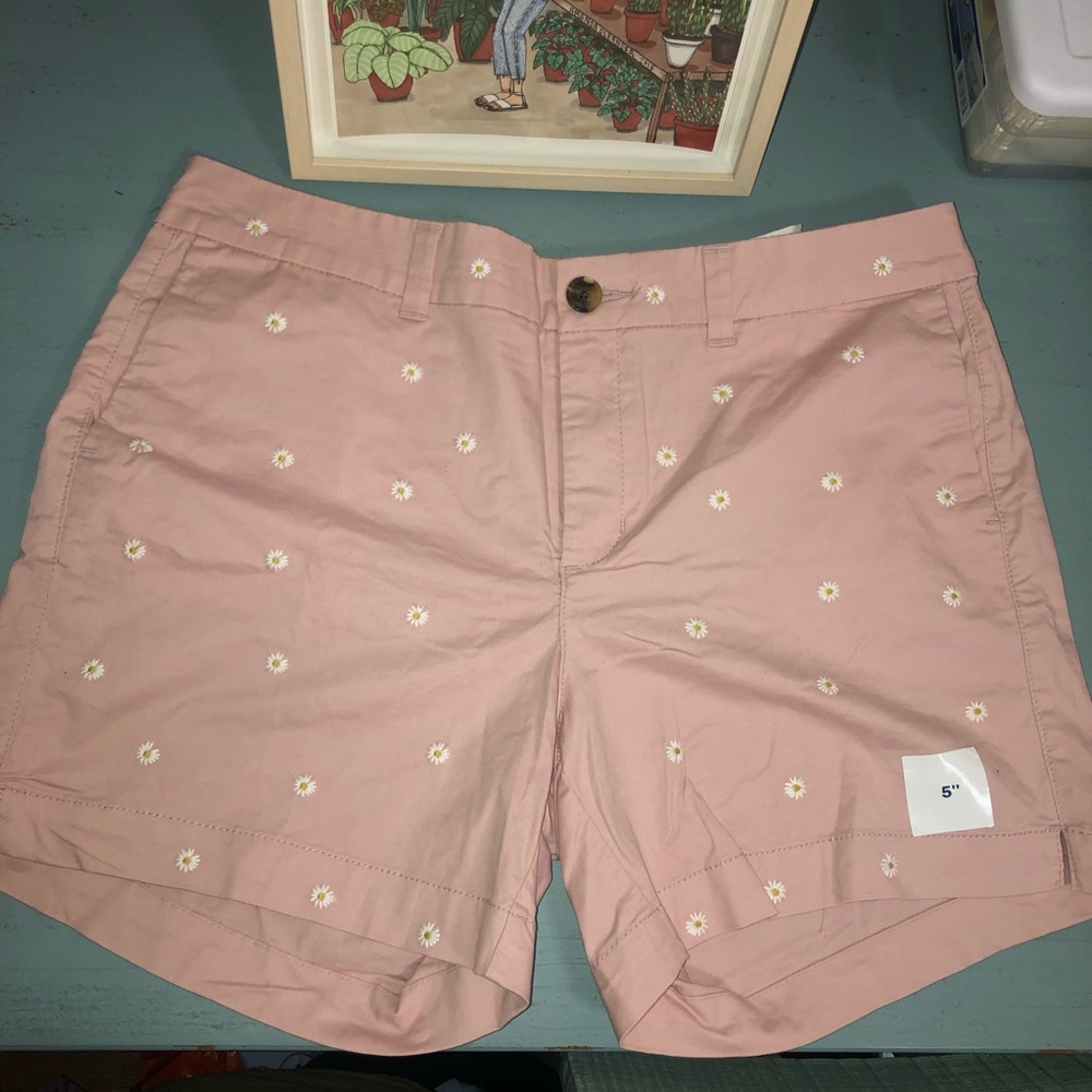 Pink Shorts With Floral Detail